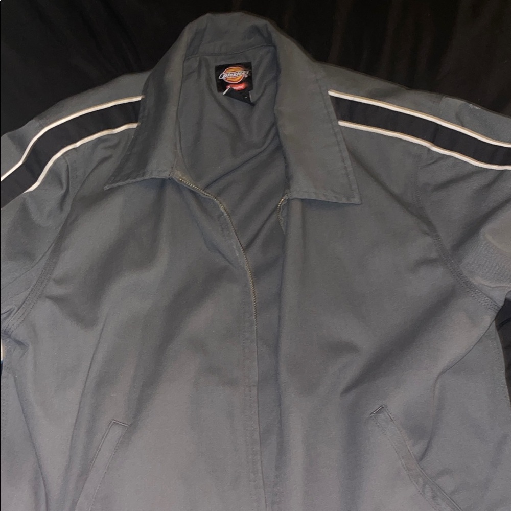 Members Only Charcoal Windbreaker with White Stripes